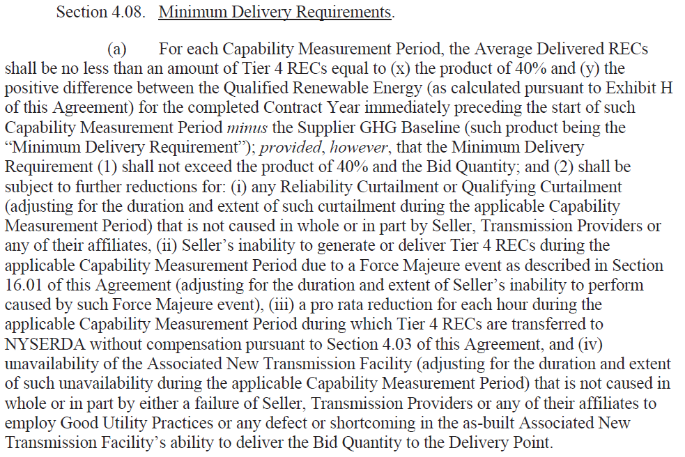dddenergy's tweet photo. @PeteRose1 @nuclearny The contract's bid quantity is 95% of the line's capacity. But there are limited assurances on when and how much will be delivered. ISO-NE's experience is that the line goes dark on the coldest days. Minimum Delivery Requirement is all NY gets: https://t.co/0Pb0fQBNXK