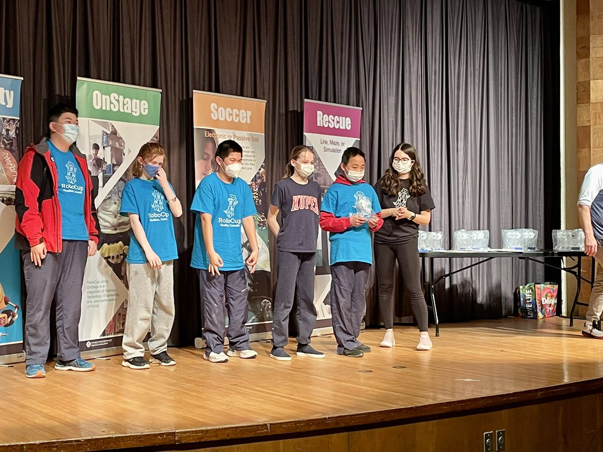 sangeets8's tweet photo. So proud of my kids #KuperKoders who worked hard on their programs to win the Roboparty league in #Robocupquebec2022. Third place in Individual teams, and champions of SuperTeam (They had to collaborate with two other schools for SuperTeam challenges). https://t.co/WumZFbiOdH