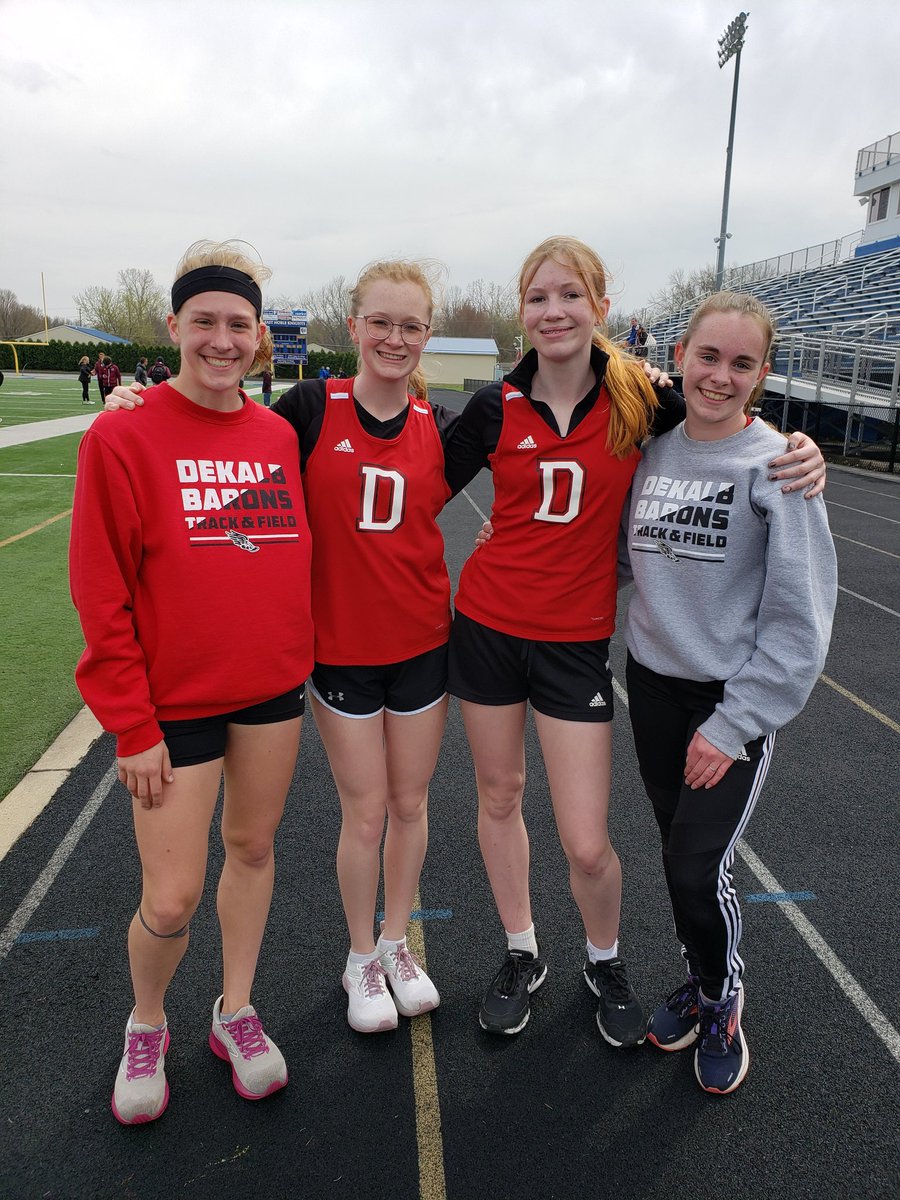 BaronXCountry's tweet photo. Great distance races today at East Noble. Lydia Bennett won the John Reed Mile and the Distance Medley Team of Lydia Bennett, Olivia Woodcox, Sam Slavin, and Abby DeTray also took the win. Carter Vangessel was only 1.05 seconds from also winning the Mile but a big PR of 4:31.01. https://t.co/EoZu82cOTp