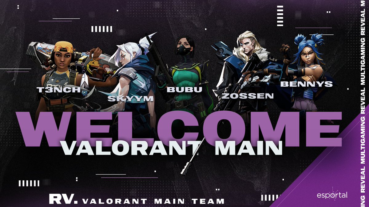 🔥Team Announcement🔥

Heute heißen wir unser neues @valorantde  Main Team herzlich willkommen. Das Team tritt in der aktuellen <a href="/projectvgg/">PROJECT V</a> Season an und ist aktuell auf dem 28 Platz.

Manager
<a href="/flix795/">Flix795</a> 

Lineup⇩
<a href="/t3nch_/">t3nch</a>
@RVbubu
@skyyMcs
<a href="/Ben_Eddo/">Bennet 🌞</a>
<a href="/zossenval/">zossen</a>

Standin⇩
<a href="/NeSRyX_/">NeSRyX</a>