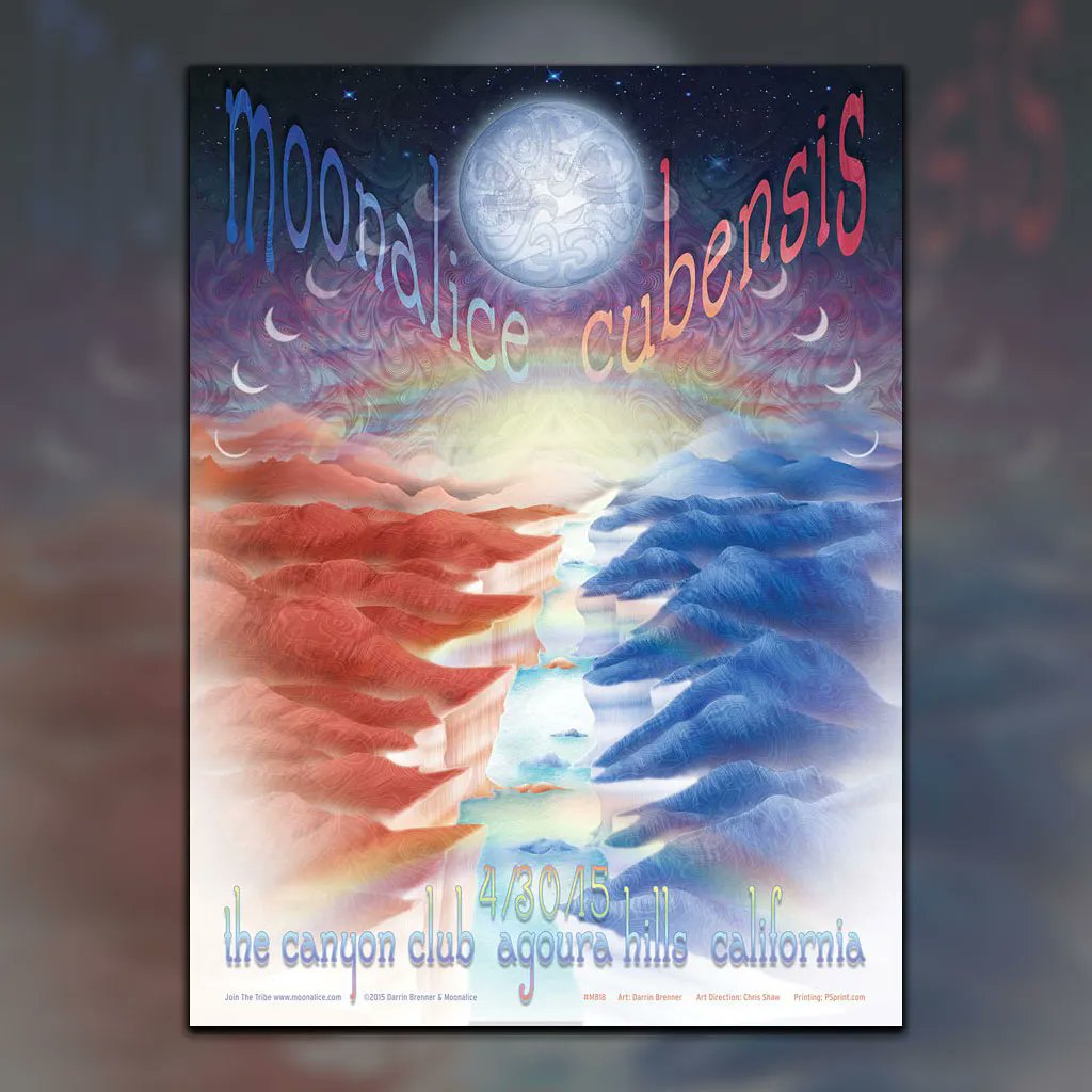 MoonalicePoster's tweet photo. On this day... @Moonalice &amp; @Cubensisband at The Canyon Club, Agoura Hills, California poster by @DeeBrennerArt Darrin Brenner https://t.co/hFgF4AU3zm #timaph 4/30/15 M818 ⚡️ 100% of sales go to the artist! #DarrnBrenner #gigposter #concertposter #posterdesign #posterart https://t.co/6OvPz0bAno