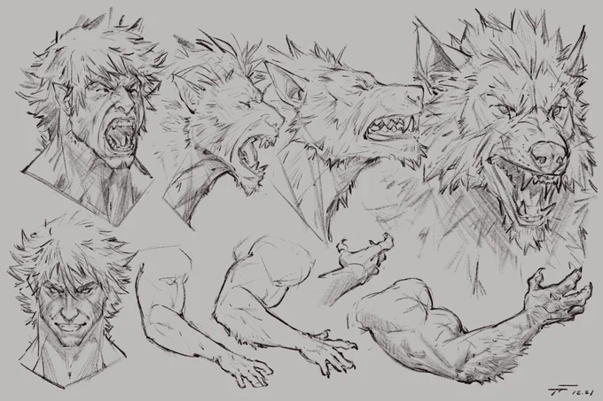 Also played around with some more recent transformation sketches of the same character. 👍 