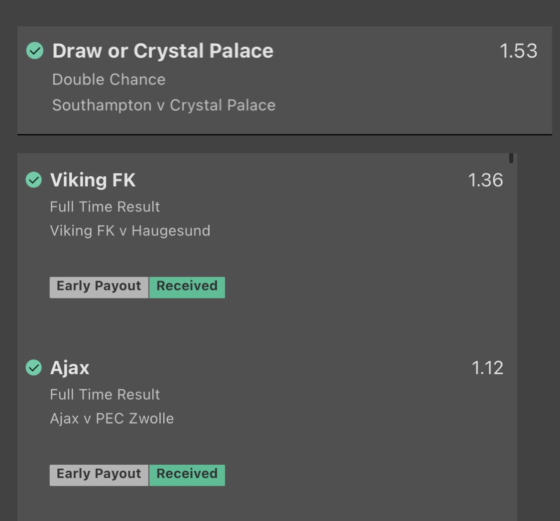 TipsRaw's tweet image. Today’s Winners 💰

8/10 bets won today including a big Acca win 👇

— Acca @ 8.99 ✅
— Wycombe @ 1.61 ✅
— Wigan @ 1.9 ✅
— Mane SoT @ 2.1 ✅
— Double @ 1.68 ❌
— Double @ 1.53 ✅
— Palace or Draw @ 1.53 ✅
— Lazio @ 1.5 ✅
— AZ @ 1.7 ❌

RT + LIKE for tomorrow’s bets ❤️