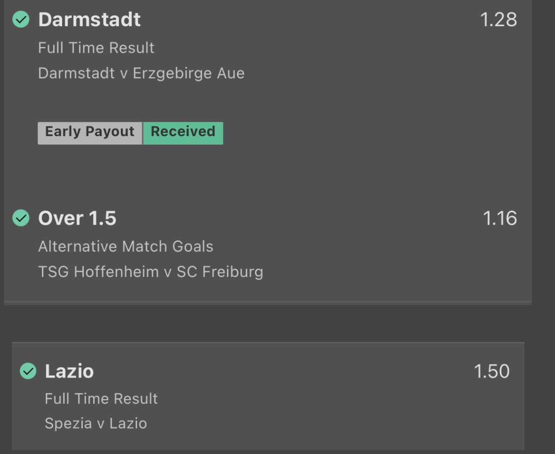 TipsRaw's tweet image. Today’s Winners 💰

8/10 bets won today including a big Acca win 👇

— Acca @ 8.99 ✅
— Wycombe @ 1.61 ✅
— Wigan @ 1.9 ✅
— Mane SoT @ 2.1 ✅
— Double @ 1.68 ❌
— Double @ 1.53 ✅
— Palace or Draw @ 1.53 ✅
— Lazio @ 1.5 ✅
— AZ @ 1.7 ❌

RT + LIKE for tomorrow’s bets ❤️