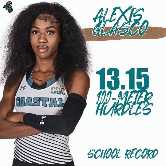 New school record @LexusGlasco 13.15 100m #21 in the NCAA #2 true freshman #gochants