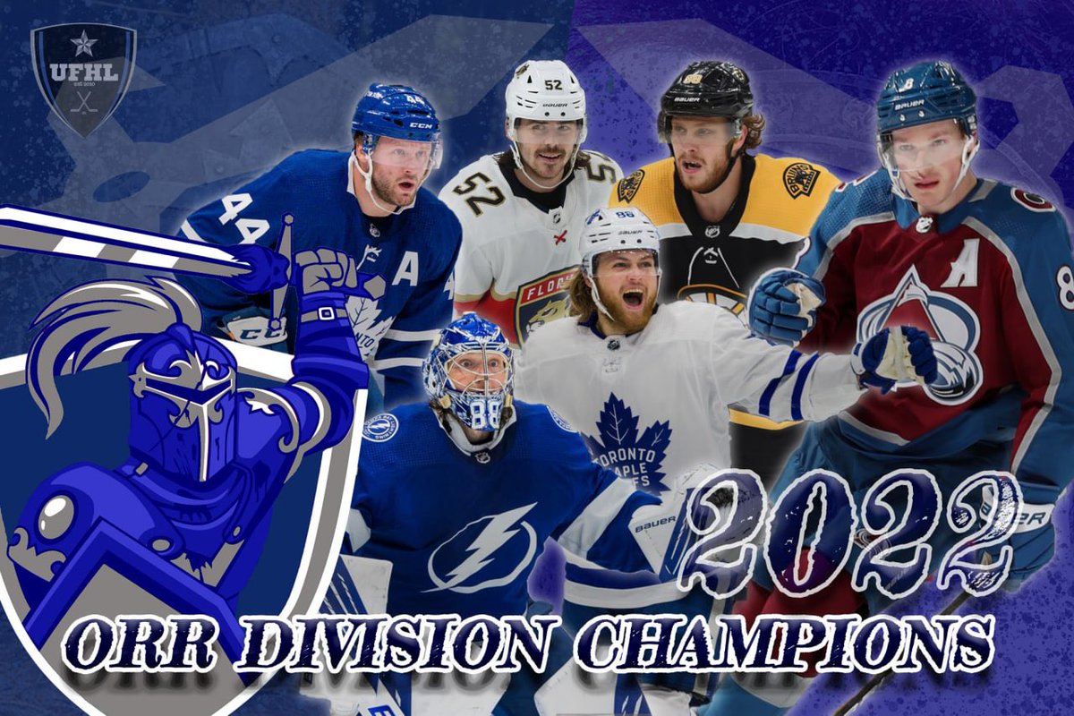 🚨UFHL Division Champions🚨

Orr Division

Congratulations to the <a href="/ufhlTitans/">Titans</a> who won with a star-studded lineup backstopped by Vasilevskiy &amp; powered by Pastrnak! Makar may have been their MVP in leading a stellar defense that also featured Rielly &amp; Weegar!

#FantasyHockey $SCO