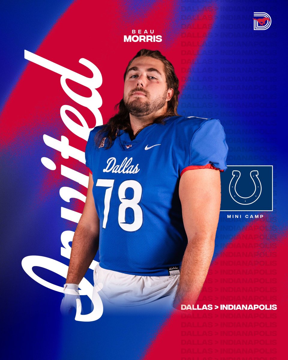 Make room for 1 more on the ✈️ to Indy! @BeauMorris30 has officially accepted a mini-camp workout invite with the @Colts! #PonyUpDallas | #SMU2NFL