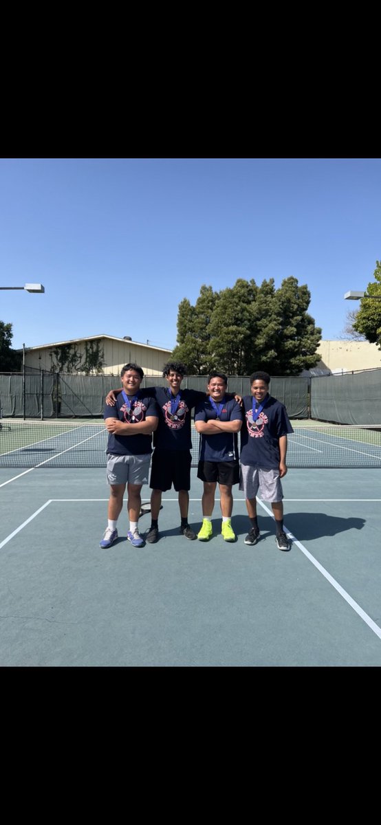 CoachJaymot's tweet photo. Shoutout to the Richmond High Boys Tennis team for winning the TCAL Stone Doubles Championship! 4 All-League guys here! It was Richmond vs. Richmond in the finals too! Next up NCS! #northcoastsection #ncs #tennis #Richmond https://t.co/XotVs7MA6p