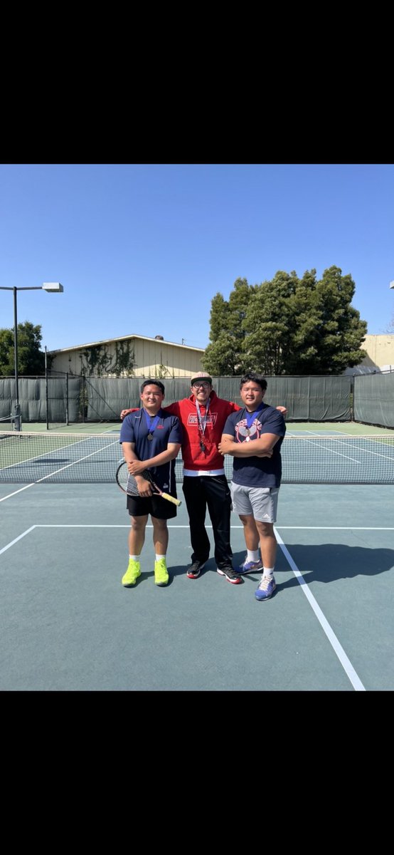 CoachJaymot's tweet photo. Shoutout to the Richmond High Boys Tennis team for winning the TCAL Stone Doubles Championship! 4 All-League guys here! It was Richmond vs. Richmond in the finals too! Next up NCS! #northcoastsection #ncs #tennis #Richmond https://t.co/XotVs7MA6p
