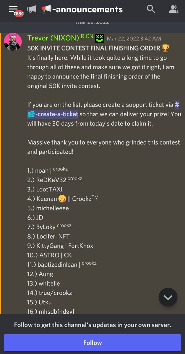 zaai_fa's tweet photo. @TheBullishTradR @crookznft @KiwamiNFT @RichFoxClub ask @TrevorFarbo 
Is he scam?
He still not paid to winner
#CROOKZNATION https://t.co/Wy0GIxg4H1