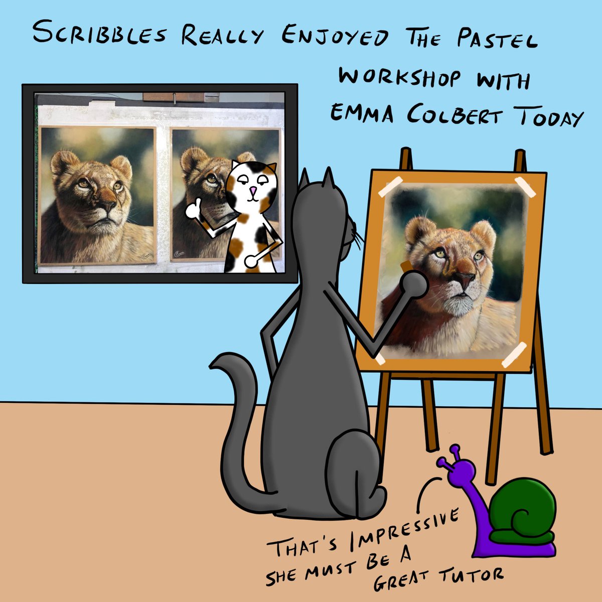 ThisIsScribbles's tweet image. Scribbles really enjoyed the pastel workshop with Emma Colbert today  @EmmaColbertArt @UnisonColour #Pastel #PastelArt #30thApril2022 #CatsOnTwitter #CatsOfTwitter #thisisscribbles