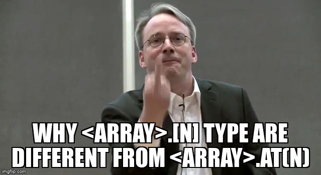 overflow_meme's tweet image. Why &amp;lt;array&amp;gt;.[n] type are different from &amp;lt;array&amp;gt;.at(n) stackoverflow.com/questions/7206… #typescript #typescripttypings