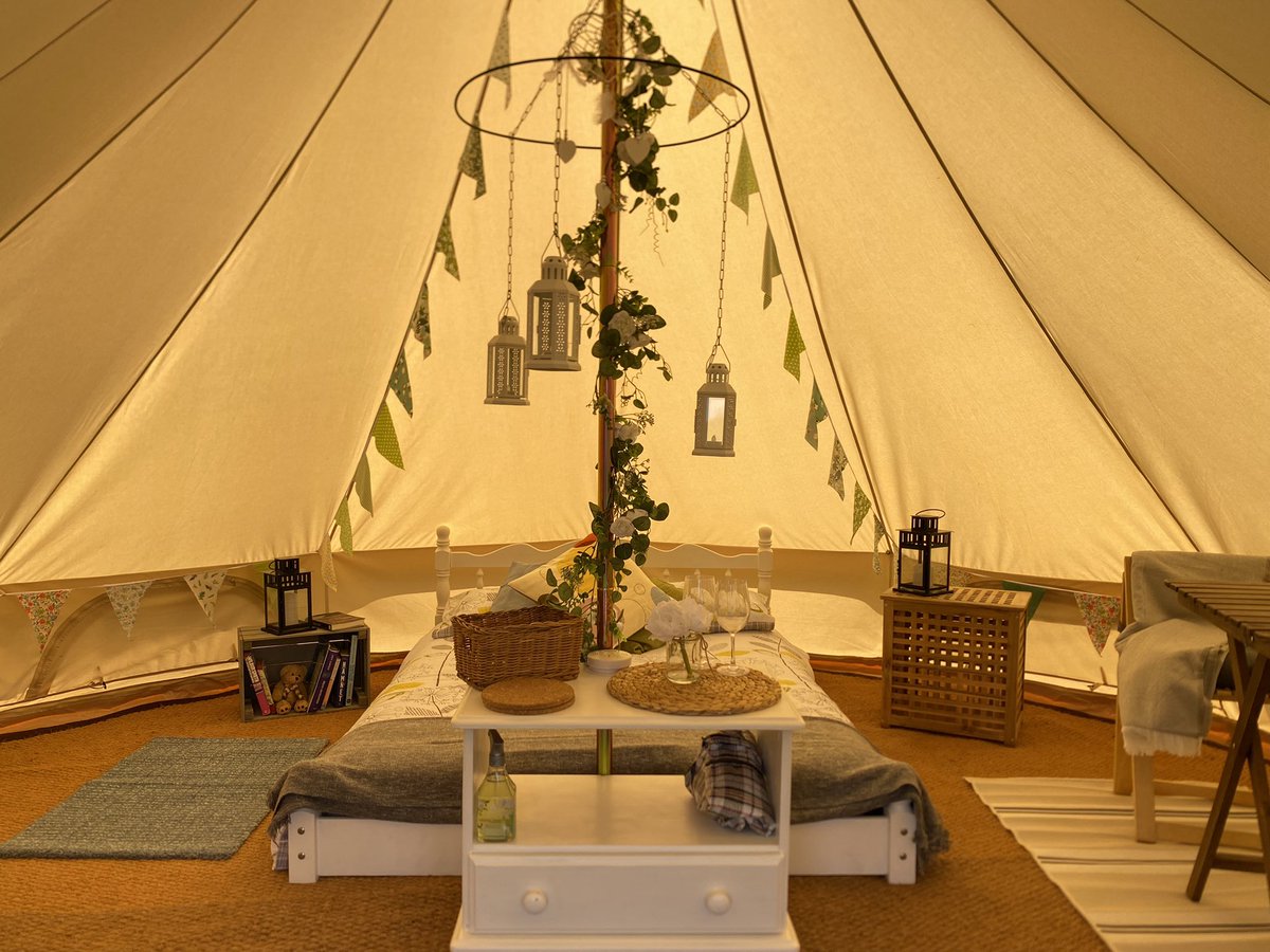 hidden_valley1's tweet photo. We’ve revamped our bell tents this year. What do you think? https://t.co/NsT3Xo9Frc