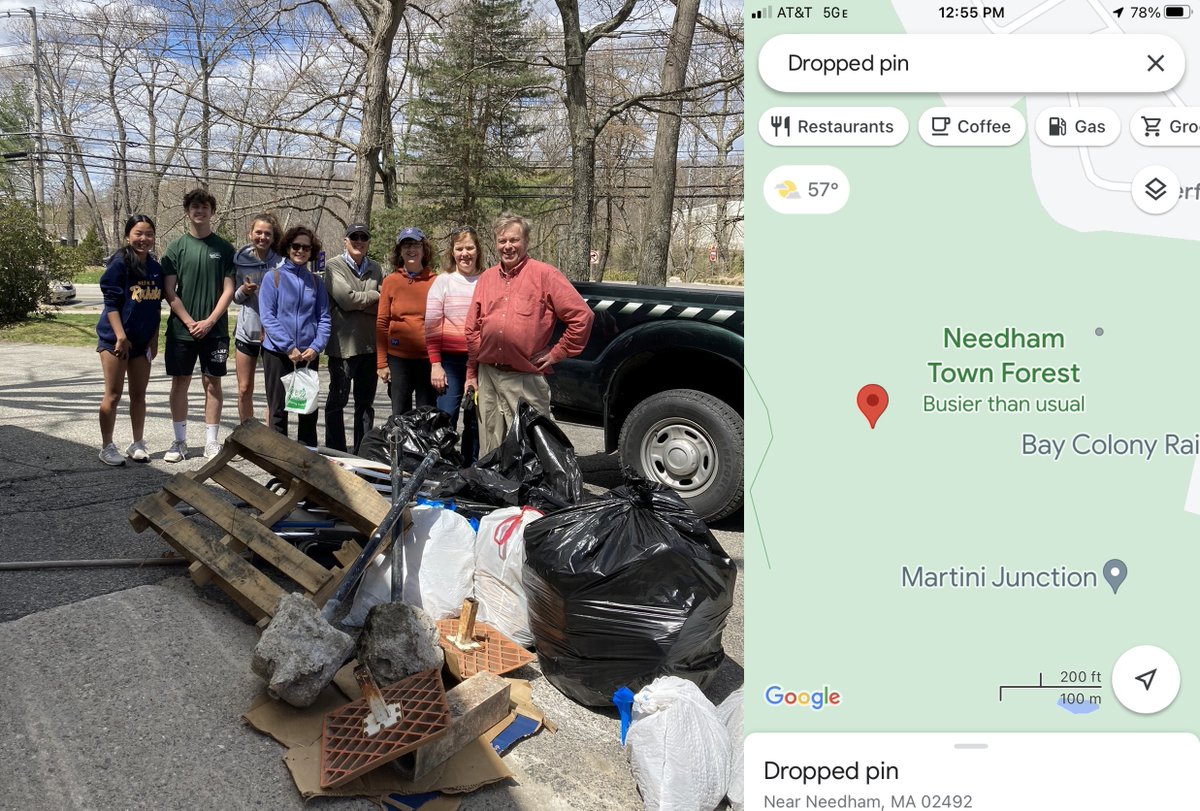 greenneedham's tweet image. "Busier than usual" - Town Forest Earth Day cleanup at is.gd/QRMbZg