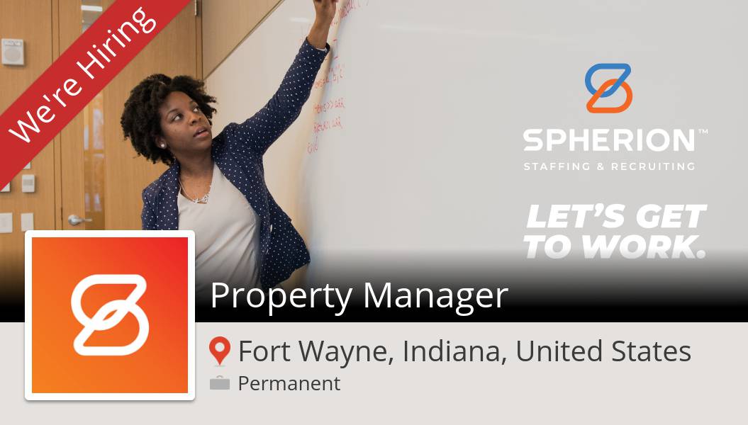 SpherionIndiana's tweet photo. #Property #Manager (#job) wanted in #FortWayne. #Spherion https://t.co/13quJexN4n https://t.co/yzYnW17HQf