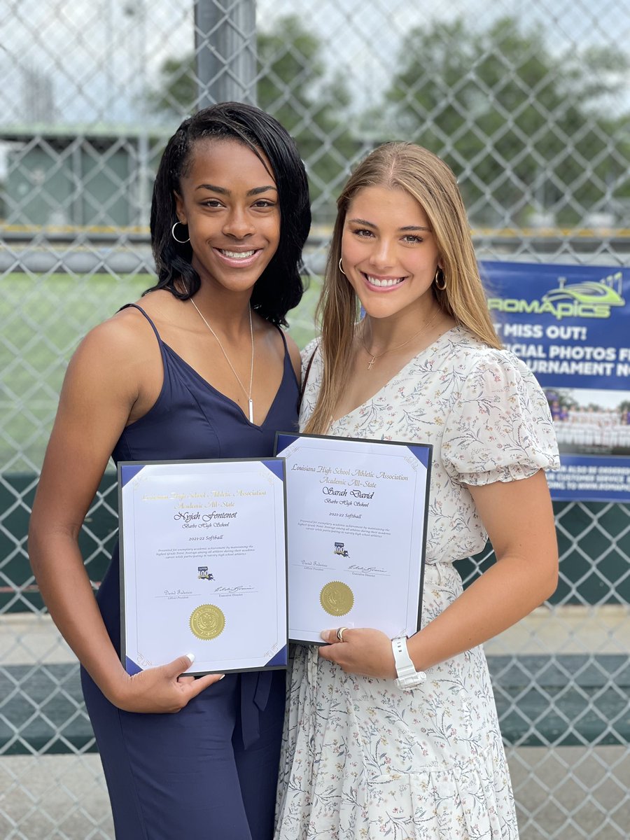 Barbe Softball 🥎 (@softballbarbe) on Twitter photo Congratulations to <a href="/FontenotNyjah/">Nyjah Fontenot</a> and <a href="/sarahgdavid14/">Sarah David🌊☀️</a> on Academic All-State. Beauty and brains! ❤️ Congratulations to <a href="/FontenotNyjah/">Nyjah Fontenot</a> and <a href="/sarahgdavid14/">Sarah David🌊☀️</a> on Academic All-State. Beauty and brains! ❤️