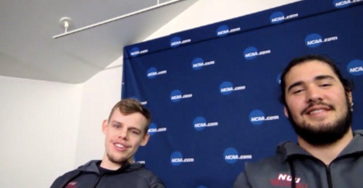 ConfCarolinas's tweet photo. Conference Carolinas regular season and tournament champion @NGU_MVB representing the conference ahead of the 2022 NCAA Men’s Volleyball Tournament at a pre-tournament press conference. 
#LeadingTheWay https://t.co/fp0iaIcv4O
