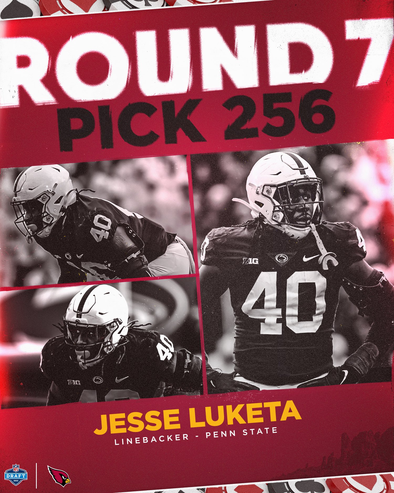 Arizona Cardinals on X: 'With the 256th pick in the 2022 Draft, the  Cardinals select LB Jesse Luketa.  / X