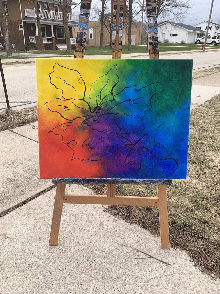 BarbarajSommers's tweet photo. Painted the acrylic April abstract day lily with @Artsherpa today. 22x28 wrapped canvas with @GoldenAcrylics Heavy body acrylic paints. The colors just drew me in β€οΈπ§‘ππππ #acrylicapril #acrylicpainting #theartsherpa #artworkoftwitter https://t.co/nYZXhZ4t7u