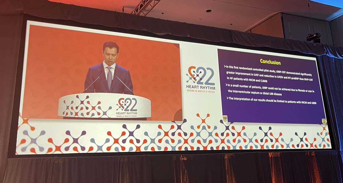 Fengwei Jasper Zou (@jasperzoumd) on Twitter photo Privileged to present the LBBP-RESYNC pilot trial at the late breaking clinical trial session at #HRS2022 on behalf of Dr. Jiangang Zou. LBBP-RESYNC is the first RCT showing LBBP’s superior improvement of LVEF compared to BiV-CRT. <a href="/HRSonline/">Heart Rhythm Society</a> Privileged to present the LBBP-RESYNC pilot trial at the late breaking clinical trial session at #HRS2022 on behalf of Dr. Jiangang Zou. LBBP-RESYNC is the first RCT showing LBBP’s superior improvement of LVEF compared to BiV-CRT. <a href="/HRSonline/">Heart Rhythm Society</a>