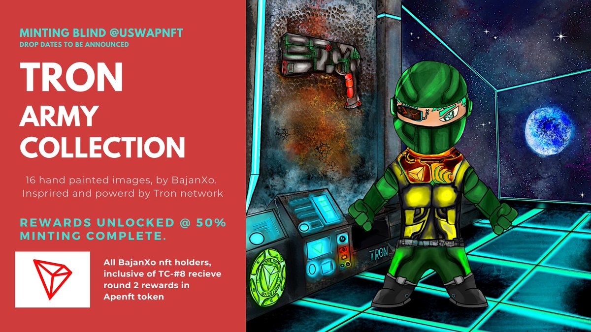 #TRON Collection!
 minting soon <a href="/UswapNFT/">Uswap NFT Marketplace</a>