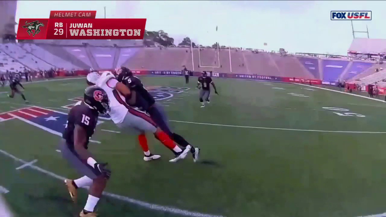 USFL on Twitter "The helmet cam view of that hit ruled a personal foul