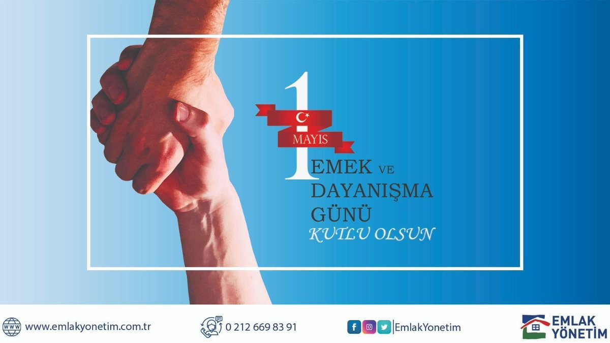 EmlakYonetim's tweet photo. Ülkemizin büyümesinde ve ilerlemesinde önemli rol oynayan işçilerimizin #1MayısEmekveDayanışmaGünü’nü kutluyoruz. https://t.co/fLW8EnsNAD
