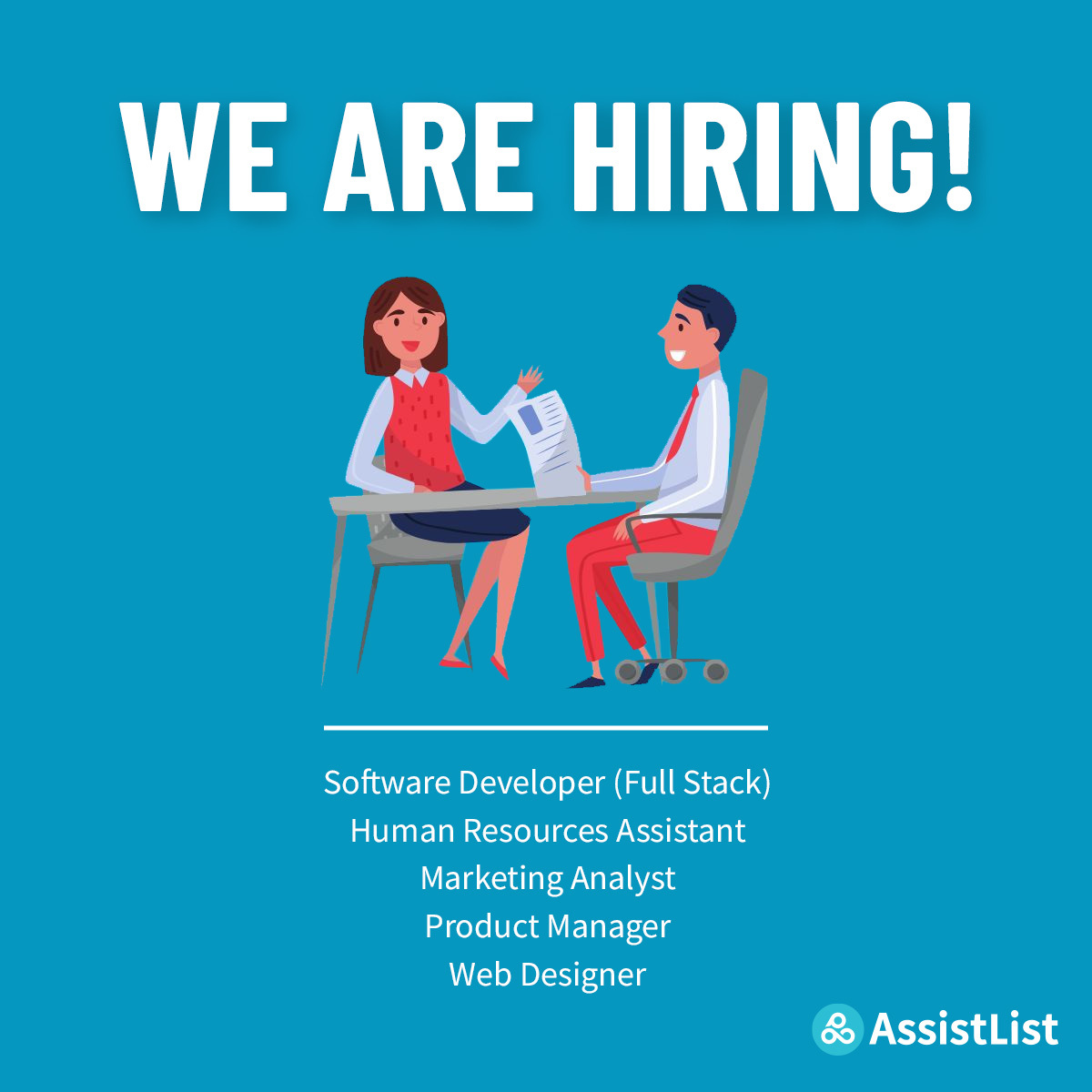 assistlistca's tweet photo. AssistList is Hiring for Summer Interns! 

For job descriptions and requirements, please refer to https://t.co/0BGLnhjAkU 
Deadline to apply: May 6, 2022 at 11:59 pm PDT

If you have any questions, please do not hesitate to reach out to us via email at recruit@assistlist.ca https://t.co/1GaHFXIrh9