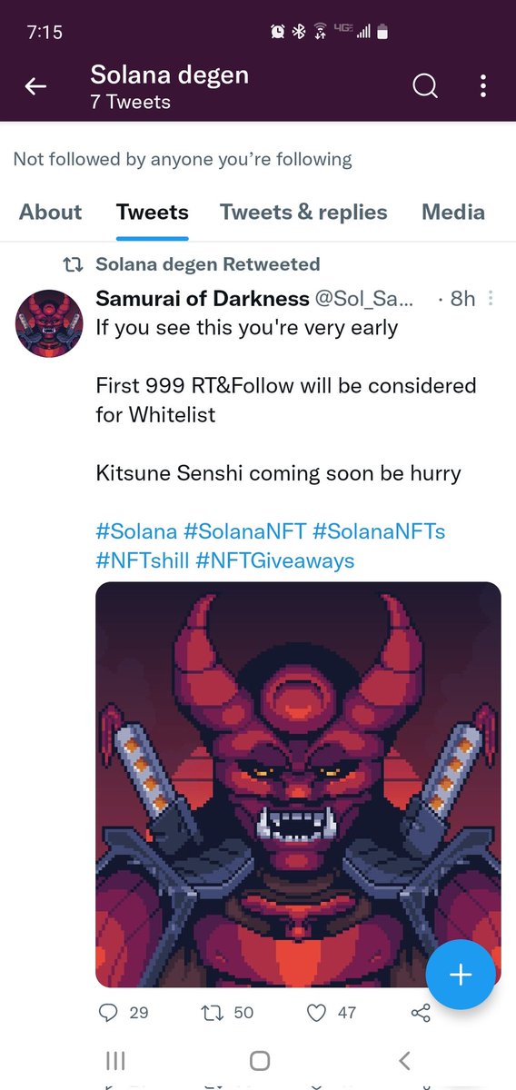 AdventEchoess's tweet photo. I keep seeing people sharing @Tekashi_Senshi I track a profile that tried to Rug called MercyRobitx. They changed the account name and immediately posted as Samauri of darkness. Then account I tracked from that started sharing Tekashi with the same art work. https://t.co/GuX8pFCJCA