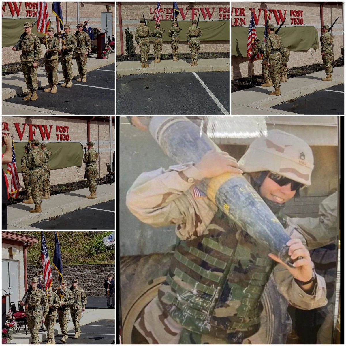Color Guard at Mechanicsburg VFW. Proud to post colors in honor of United States Army Staff Sergeant Kimberly Ann Fahnestock-Voelz. Renaming the VFW in her name to honor her service and sacrifice she made to this great nation.