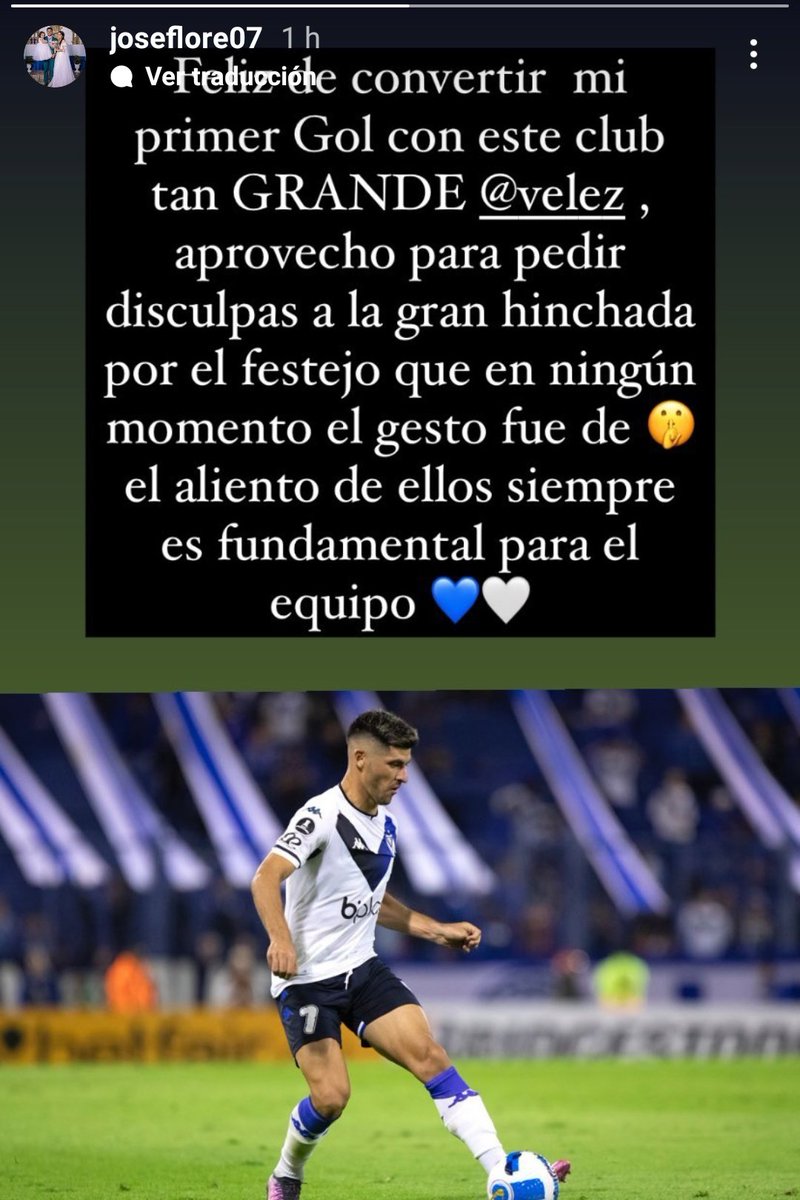🗣 Posteo de José Florentín, pidiendo disculpas por el festejo del gol. 

#Vélez 
<a href="/if_jose/">Jose Florentin#07</a> <a href="/Velez/">Vélez Sarsfield</a>