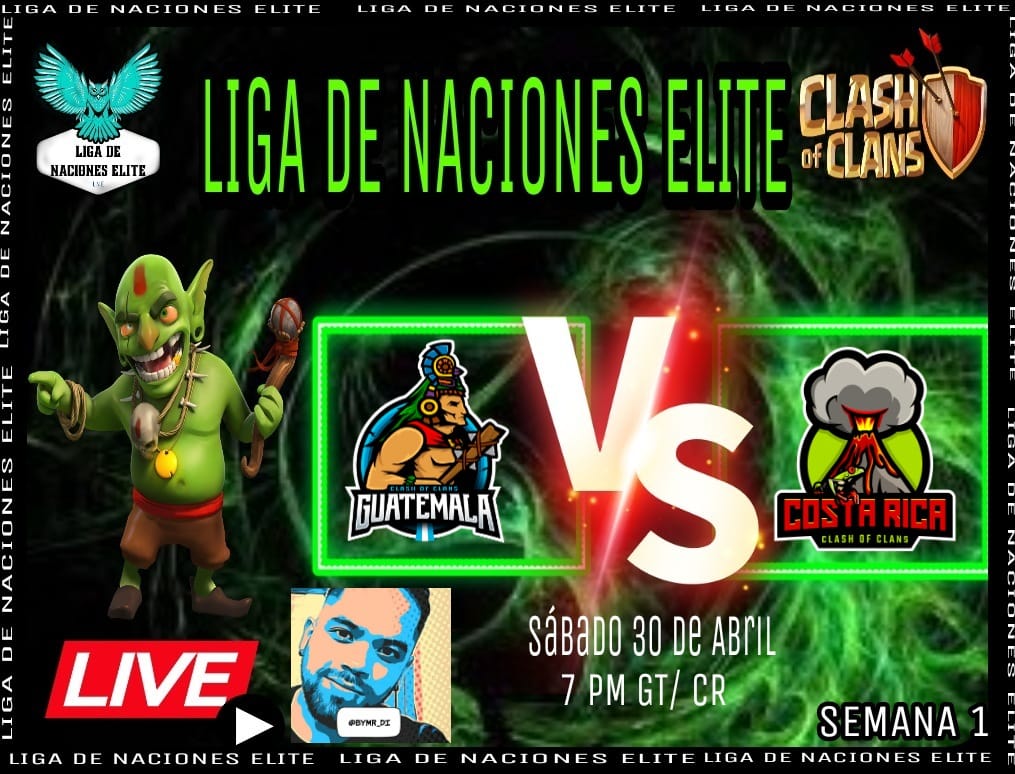 HOY!!!!
Tenemos esta enfrentamiento!!!

Dos grandes clanes primera fecha de la #LNE 

Canal del señor: @bymr_di

<a href="/CRCOC506/">Selección de Costa Rica</a>