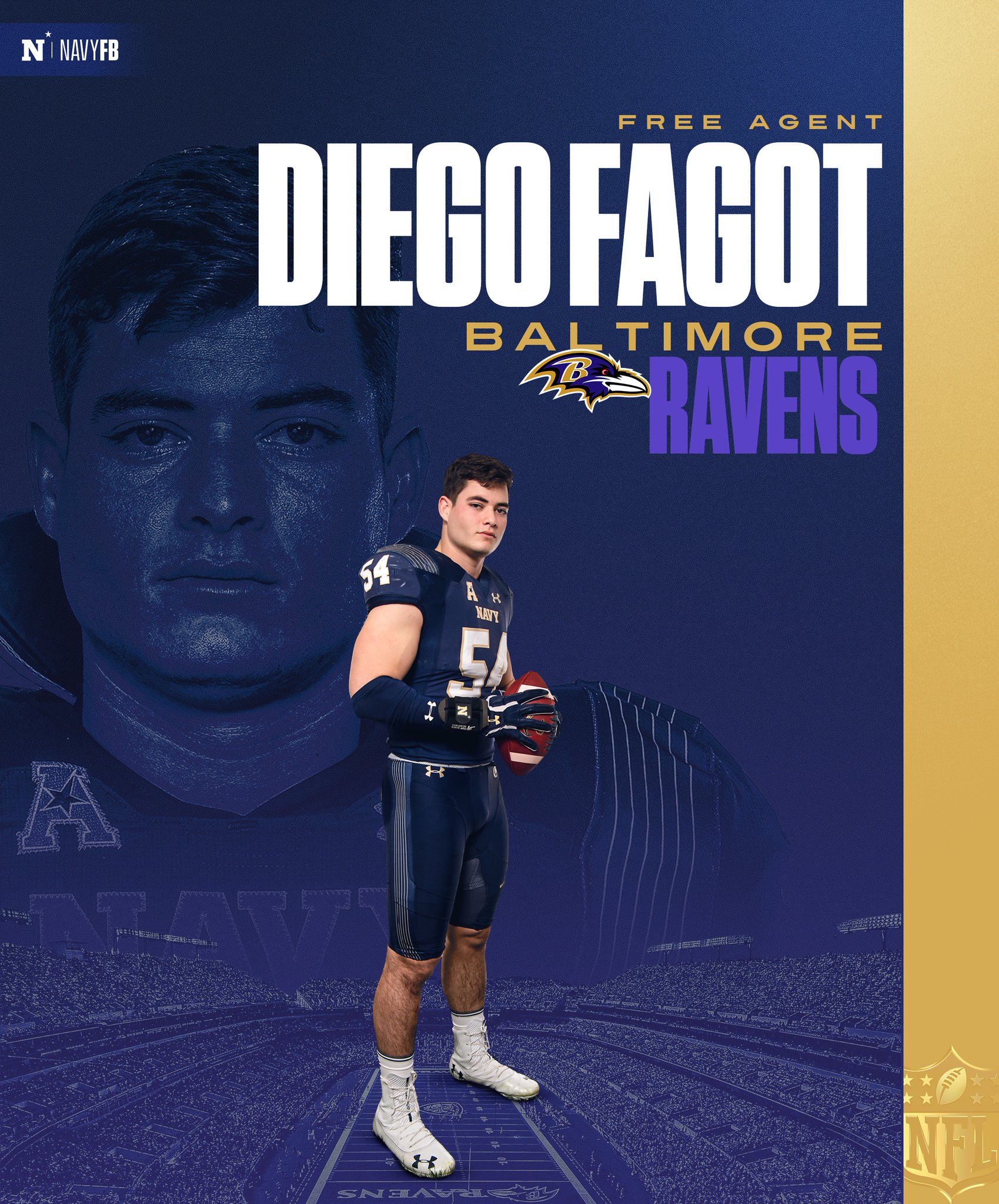 Navy Football on Twitter "Headed to 𝕭𝖆𝖑𝖙𝖎𝖒𝖔𝖗𝖊! diegofagot54 is