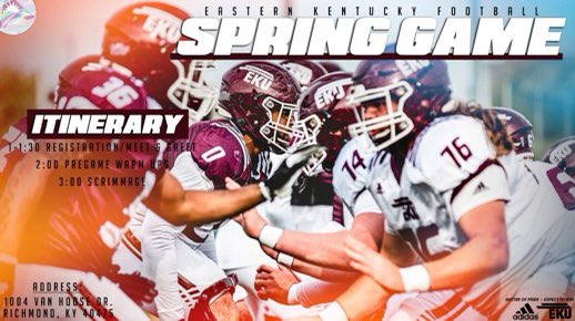 I was glad to be back in Richmond today to watch the White vs. Maroon game today! Thanks for having me <a href="/CoachKevMac/">Kevin McKeethan</a>!! <a href="/EKUFootball/">EKU Football</a> <a href="/EKUWWells/">Walt Wells</a> <a href="/Cox83Caleb/">Caleb Cox</a> <a href="/coacharichman/">Andy Richman</a>