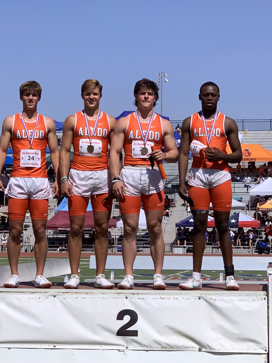 State Qualifiers in the 4x200 Relay <a href="/sammysteffe5/">sammy steffe</a> <a href="/HaussHejny/">Hauss Hejny (Hoss HAY-nee)</a> <a href="/clay_murador/">Clay Murador</a> Aven Lawrence. Proud of all of the Aledo Athletes that competed at the Regional Track Meet. <a href="/AledoISD/">Aledo ISD</a> <a href="/AledoAthletics/">Aledo Athletics</a> <a href="/BearcatsofAledo/">Aledo High School</a>