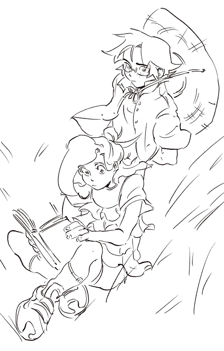 I have three more pages to line then color time 