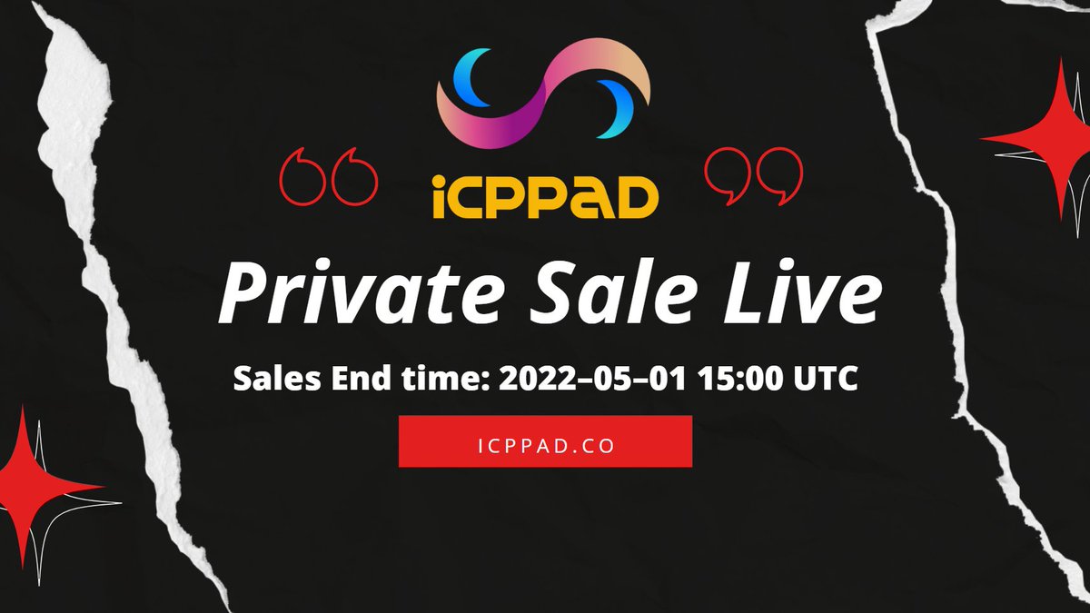 ICPPAD Private Sale Price : $0.00025
ICPPAD Public sale price: $0.0003

Private sale price 1.2x cheaper than public sale. 

Join Pool Here  app.cakepad.io/project/icppad…

How to buy👉 
youtu.be/E185W5Szhf4

Public Pool Open:  01 May UTC 17:00 PM (Anyone Can buy From Public Pool)