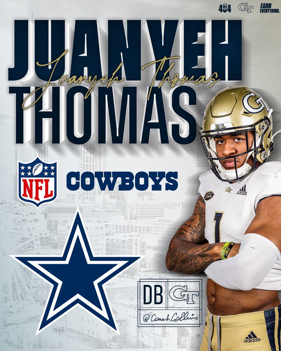 GeorgiaTechFB's tweet photo. Another one!!!! 🐝🏈

GreaT choice, @dallascowboys, and congratulations, @STG_Yeh1!!!!

#4the404 /// #ProJackets https://t.co/8gPOz4TYD9