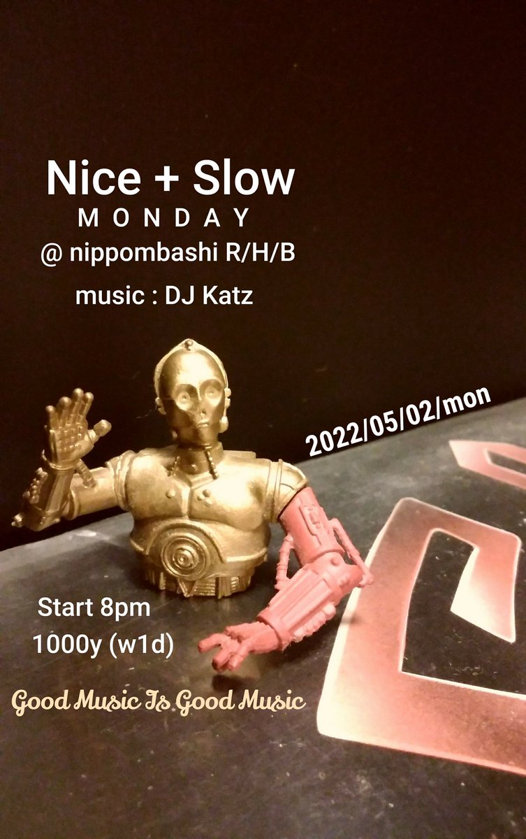 djkatzgroove's tweet photo. 明けて月曜日はMondayです。
地下におります😁
GWスペシャルなことはやりませんが
ブラリのお立ち寄りお待ちしております♪✨
#niceandslowMonday #nippombashiRHB
#44wood
#dance #music #underground #groove
#mood #party #life
#GoodMusicIsGoodMusic https://t.co/dgIZkuG9A5