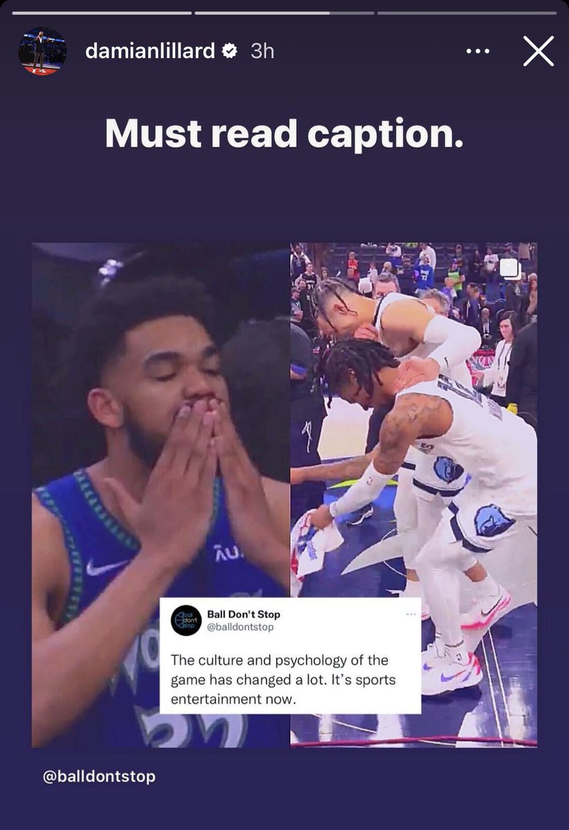 TheNBACentral's tweet photo. Damian Lillard echoes Ball Don’t Stops comments on the Minnesota - Memphis series https://t.co/2FZ0UIqeUa