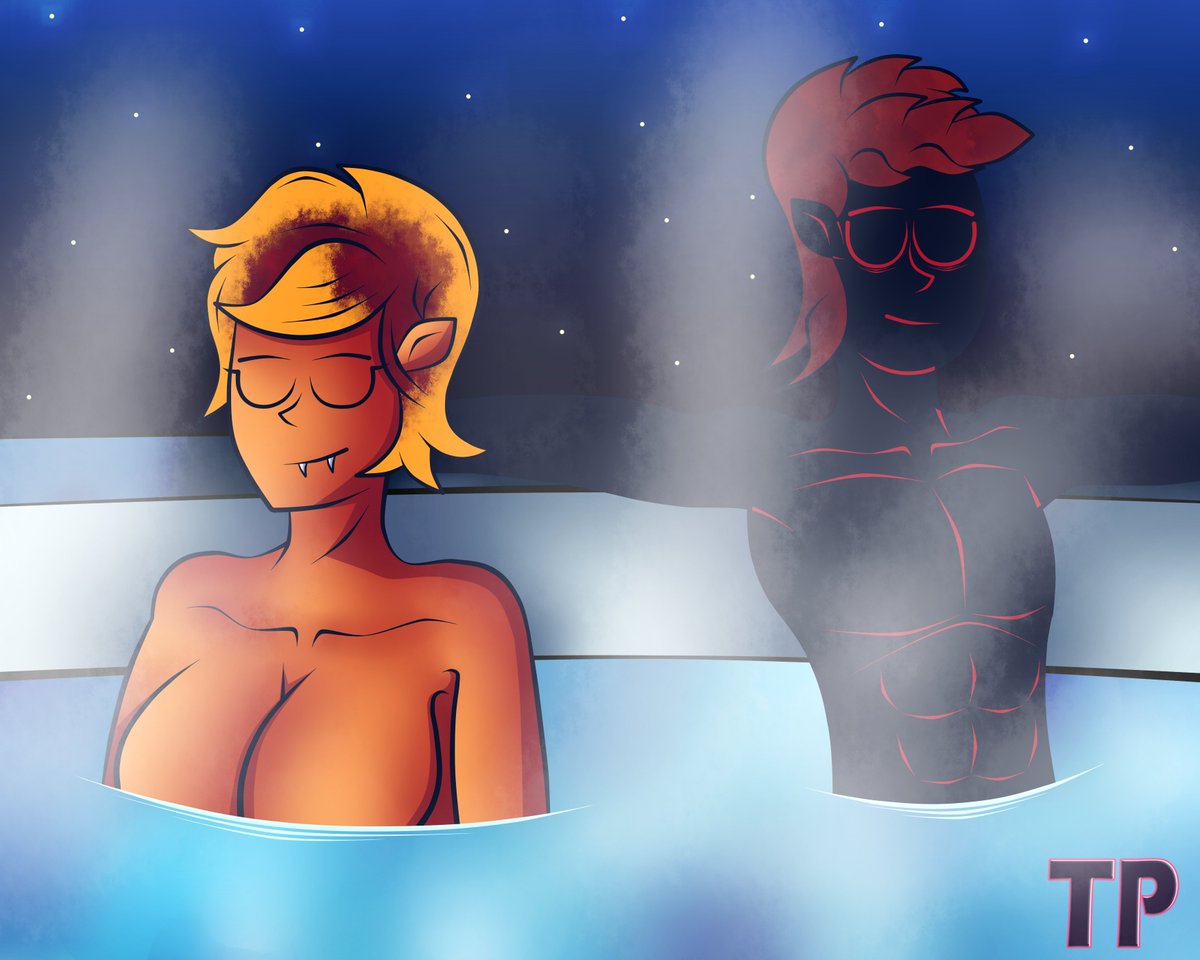 TerrysPlace3's tweet photo. #FunModeMonth2022 Day 28: In a hot tub
Not much to say, they are enjoying a relaxing night
Enjoy 😉
#FunModeMonth #digitalart #digitaldrawing #DigitalArtist #hottub #jacuzzi #skinnydip https://t.co/icNUNNekCv