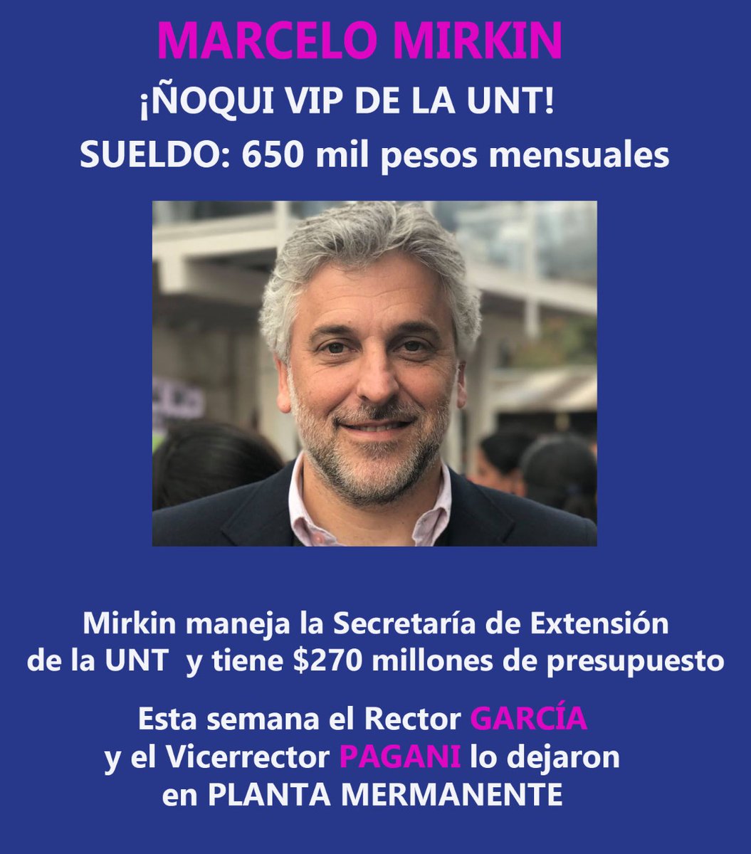 RoscaUnt's tweet photo. ¡Feliz día del Trabajador! Trabajen que hay que pagarle a estos "empleados" de la UNT. ¿Sabías que en la UNT hay familias enteras designadas? Son clanes familiares que se llevan mínimo $2 millones por mes, la verdadera casta de la que habla @JMilei. ¡100 RT y seguimos publicando! https://t.co/OaaCKbla4q
