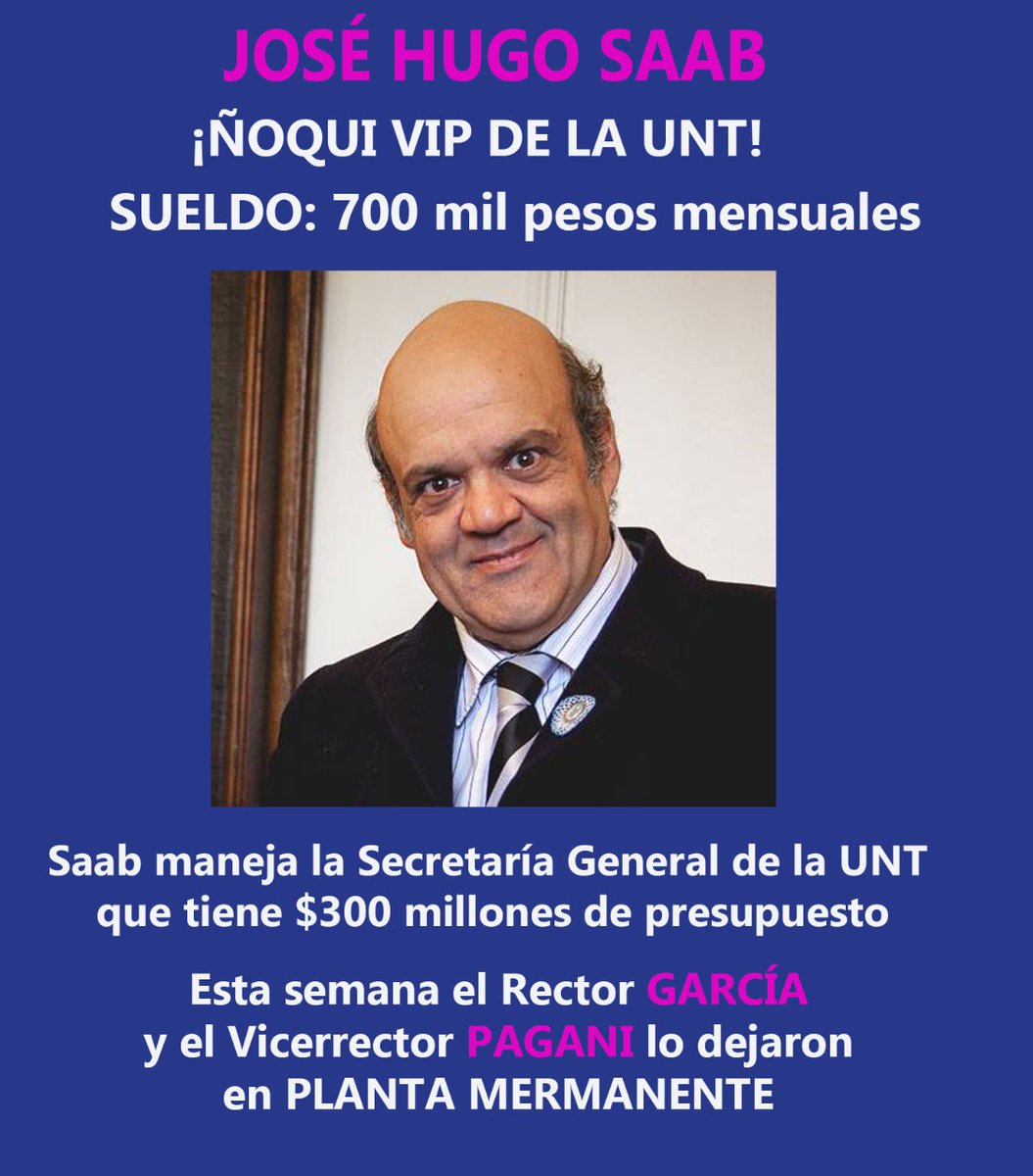 RoscaUnt's tweet photo. ¡Feliz día del Trabajador! Trabajen que hay que pagarle a estos "empleados" de la UNT. ¿Sabías que en la UNT hay familias enteras designadas? Son clanes familiares que se llevan mínimo $2 millones por mes, la verdadera casta de la que habla @JMilei. ¡100 RT y seguimos publicando! https://t.co/mTlY5XjM47