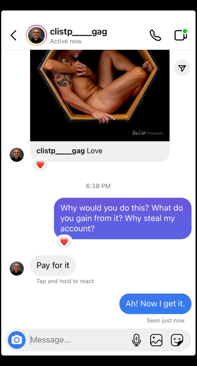 DocListPhoto's tweet image. Hey @Instagram - my account was stolen (yes, they tricked me) and now my account is being held for ransom. “Pay for it.”

It was doclistphotography, now it’s not.

instagram.com/clistp____gag