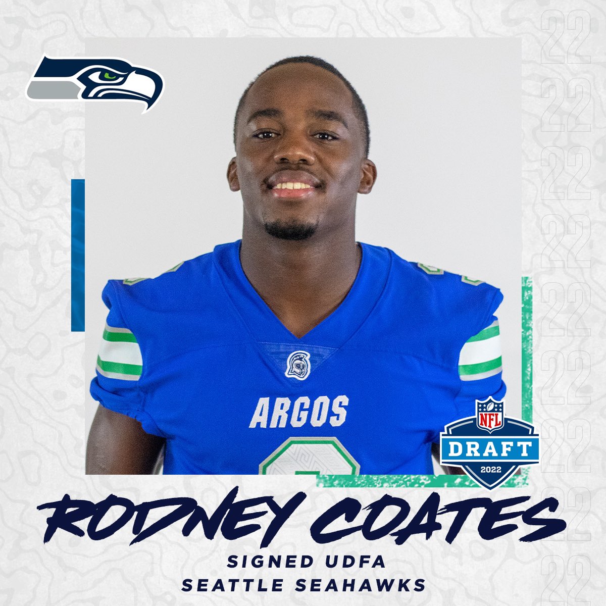 The <a href="/Seahawks/">Seattle Seahawks</a> have signed Rodney Coates! 

#Arete | #GoArgos