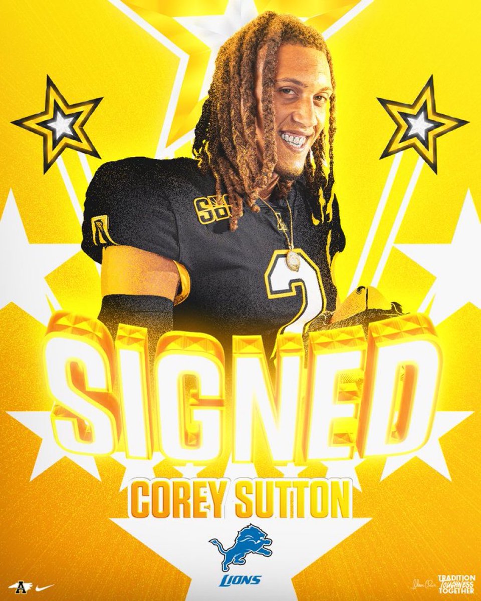 WELCOME TO THE CREEK (Mallard Creek Football) (@tocreek) on Twitter photo Congrats to #Creekboyz <a href="/coreysutton1997/">Corey Sutton</a> signing FA with <a href="/Lions/">Detroit Lions</a> <a href="/mcmavsathletics/">Mallard Creek Athletics</a> <a href="/pepman704/">Matt Morrow</a> <a href="/langstonwertzjr/">Langston Wertz Jr.</a> The Life! Recruit The Creek! Congrats to #Creekboyz <a href="/coreysutton1997/">Corey Sutton</a> signing FA with <a href="/Lions/">Detroit Lions</a> <a href="/mcmavsathletics/">Mallard Creek Athletics</a> <a href="/pepman704/">Matt Morrow</a> <a href="/langstonwertzjr/">Langston Wertz Jr.</a> The Life! Recruit The Creek!