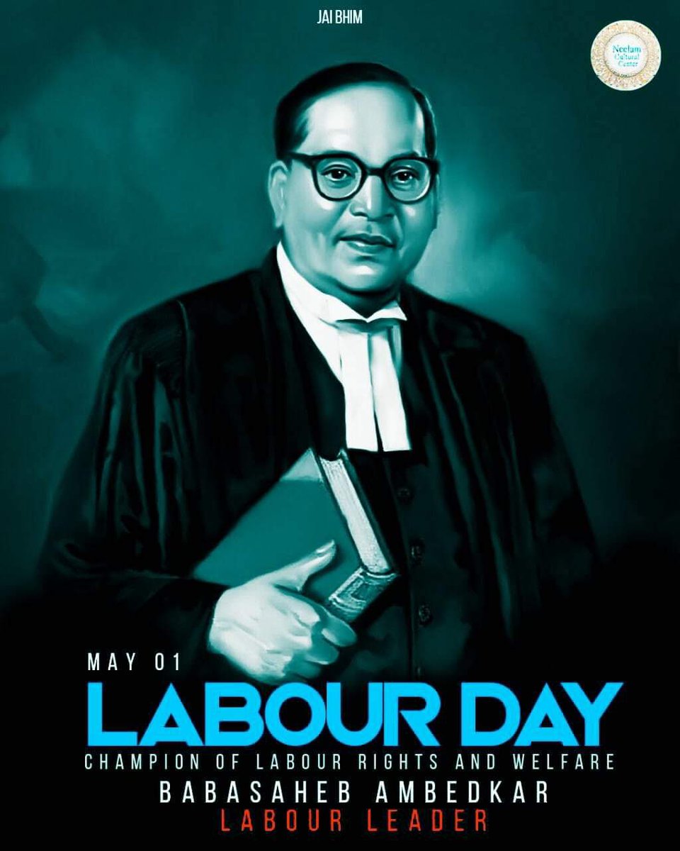 Neelam_Culture's tweet photo. #JaiBhim 

#MayDay | #LabourDay 

#NeelamCulturalCentre pays respect to the champion of Labour Rights in India-Dr Babasaheb Ambedkar. 

His contribution and work as the labour member of the Viceroy Executive Council (1942-46) laid foundation to labour welfare in India. 

@beemji https://t.co/YPAMdkO7gR