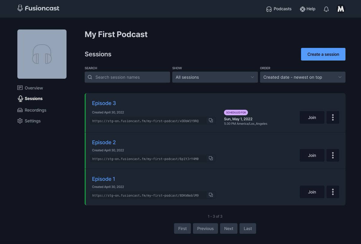 FusioncastFM's tweet image. Changing the way sessions are presented to make it simpler, less confusing. Eliminating two separate lists of sessions, in favor of one simplified list. Also throwing in pagination, searching, filtering, and ordering. Update coming soon.