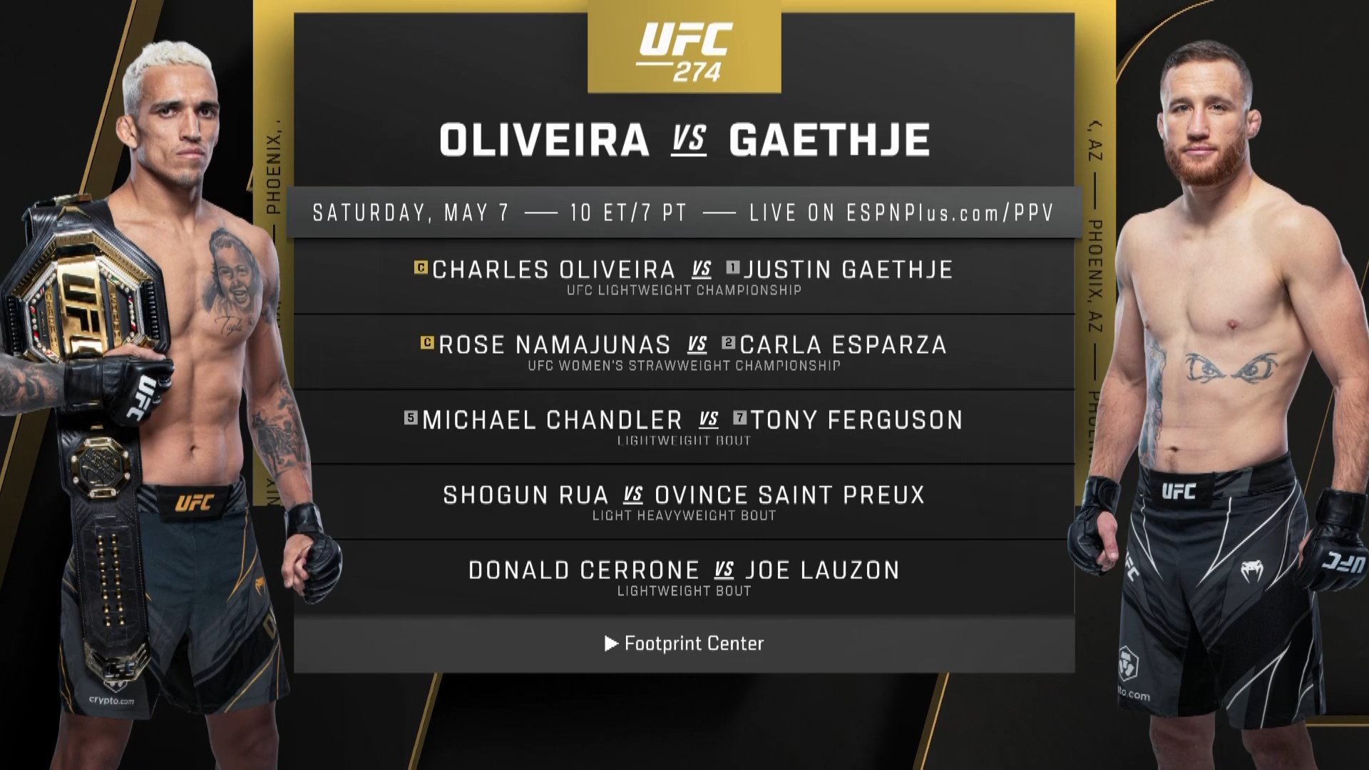 UFC 274 Charles Oliveira vs Justin Gaethje