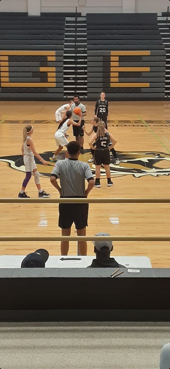DougMcCutcheon9's tweet photo. Just rolled in from Bentonville. The girls went 1-1 today. Emily hit a 3 to send it to OT, but we lost the first 20-18. Then won the 2nd game 26-17. Emily dropped 12 points in the first and 12 points in the second game too!!! @Alpha_Select_ #AlphaSelect https://t.co/RBSKKAg9C0